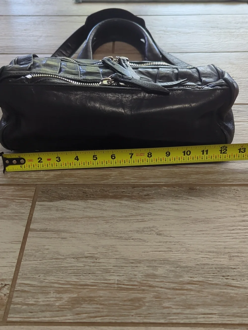 True Vintage Y2K Treesje Asher Black Leather Moto Satchel Shoulder Bag